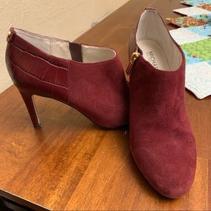 Michael Kors Leather Suede Zip Ankle Boots